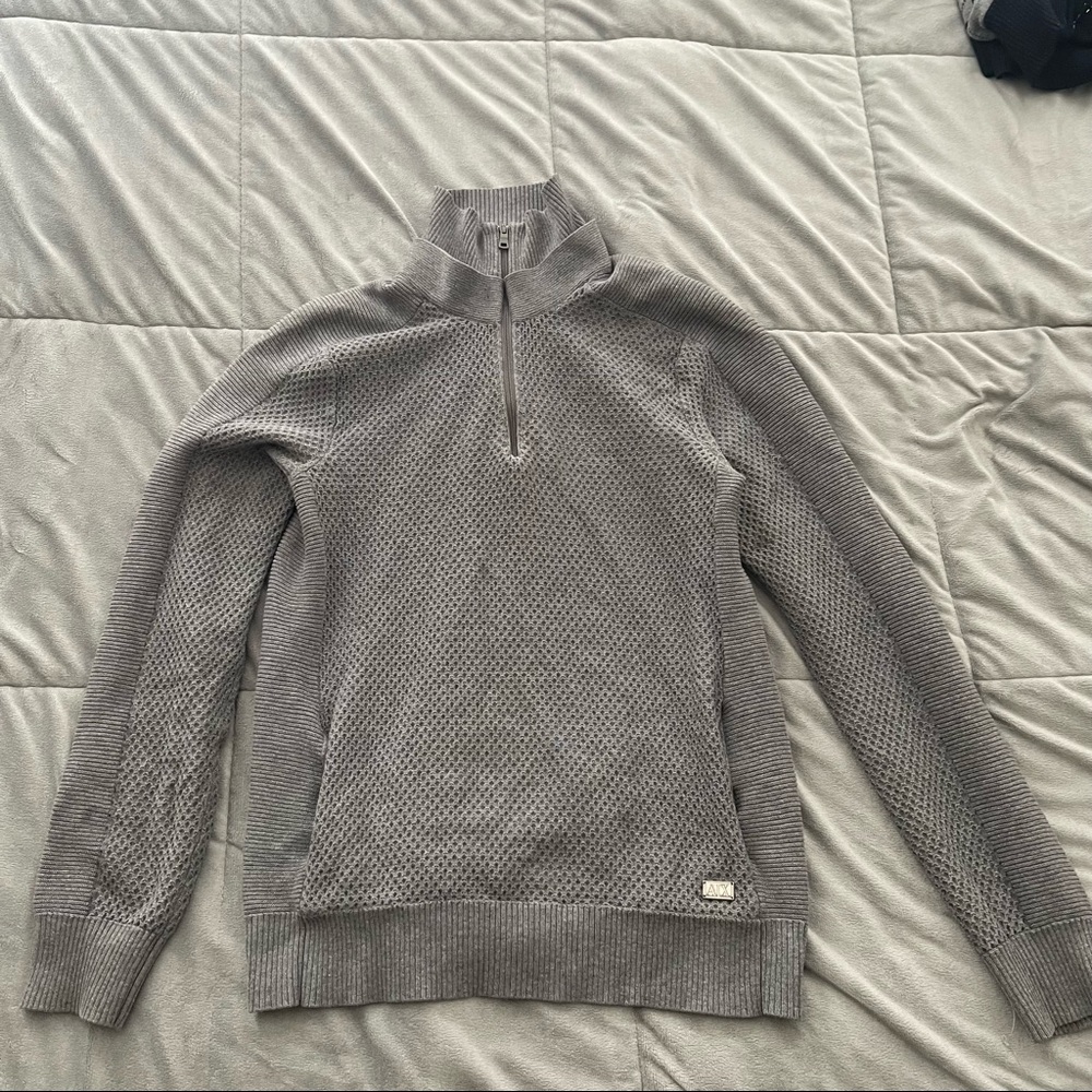 Armani Exchange : Gray zip sweater